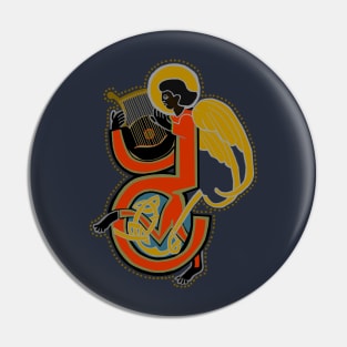 Dark Angel letter Y Ochre Pin