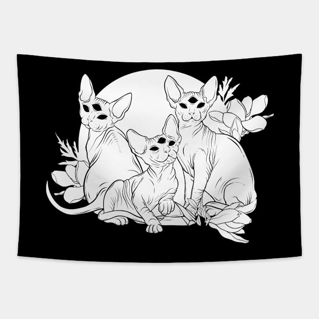 Spooky Sphynx Tapestry by Spazzy Newton