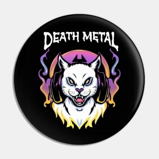 Death Metal Satanic Baphomet Cat Pin