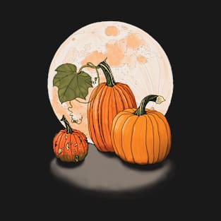 Pumpkin Moon  dark background T-Shirt