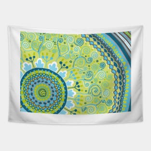 Blue and Sage Mandala Tapestry