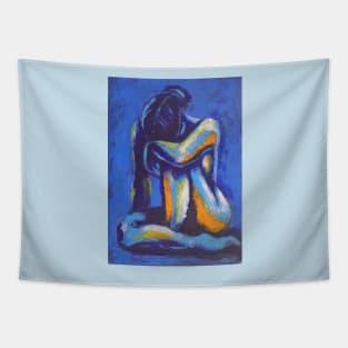 Blue Mood 1 - Female Nude Tapestry