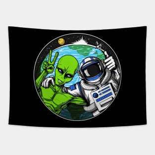 Space Alien Astronaut Hippies Tapestry