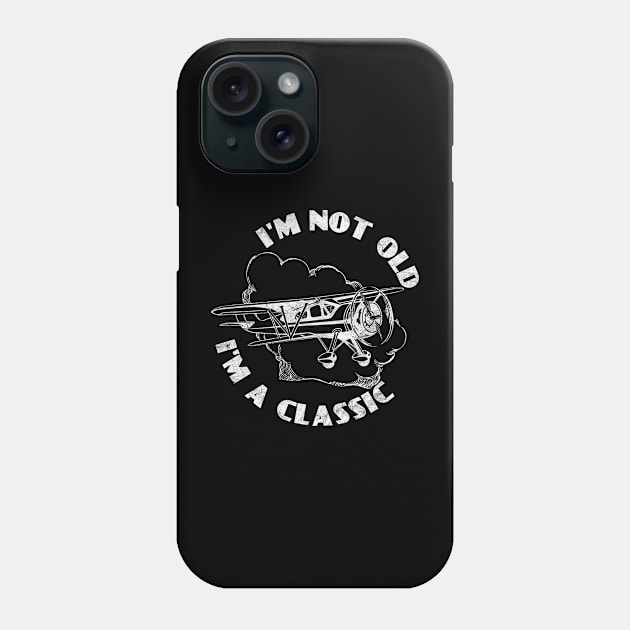 I'm Not Old I'm Classic, Funny Flying (White Print) Phone Case by RCDBerlin