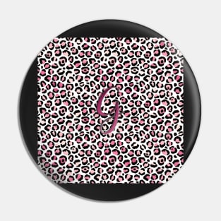 Letter G Monogram & Pink Leopard Print Pin