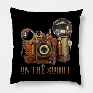 Vintage Retro Flashbulb Steampunk Camera Photography Lovers Pillow