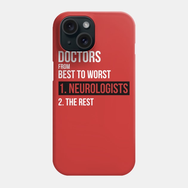 Doctors From Best To Worst Neurologists Phone Case by dgray95