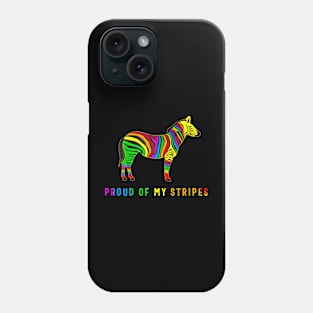Proud Gay Lgbt Q Pride Ally Rainbow Flag Zebra Stripes Phone Case