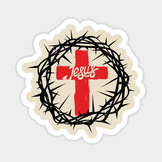 Crown of thorns, Jesus cross Magnet by vita5511tees