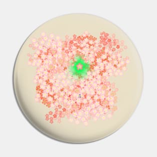 Cherry Blossoms with Green Accent Pin