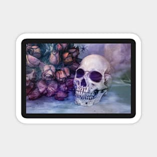 skull with roses Magnet