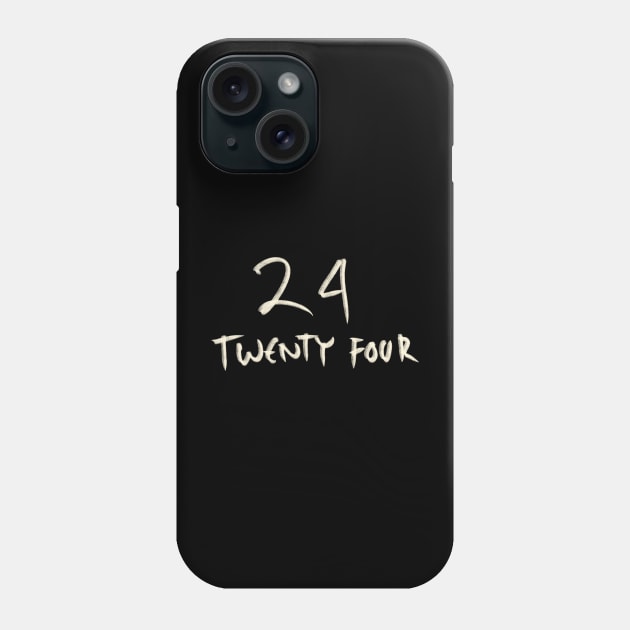 Hand Drawn Letter Number 24 Twenty Four Phone Case by Saestu Mbathi