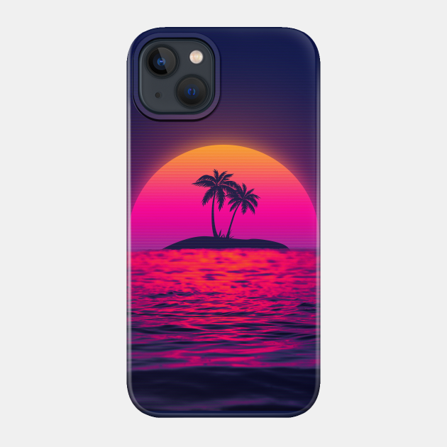 Beach Sunset - Synthwave - Phone Case