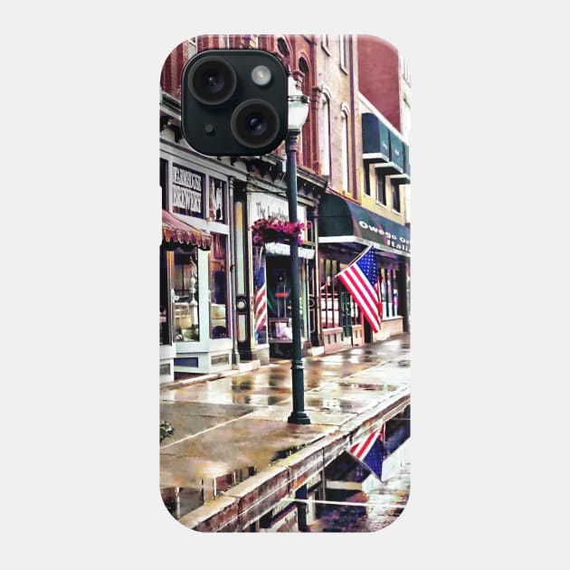Owego NY - American Flag and Reflections Phone Case by SusanSavad