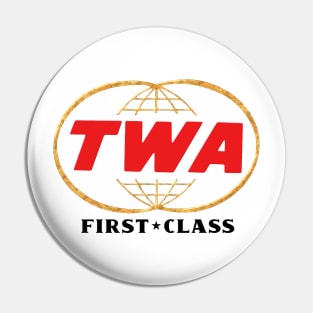 Vintage Metallic style TWA logo First Class Pin