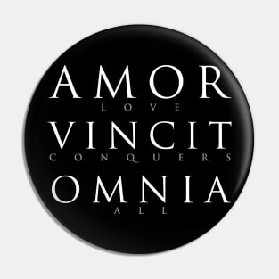 Latin Quote: Amor Vincit Omnia Pin