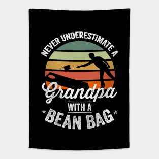 Mens Cornhole Shirt Funny Cornhole Bean Bag Grandpa 4th of July Tapestry