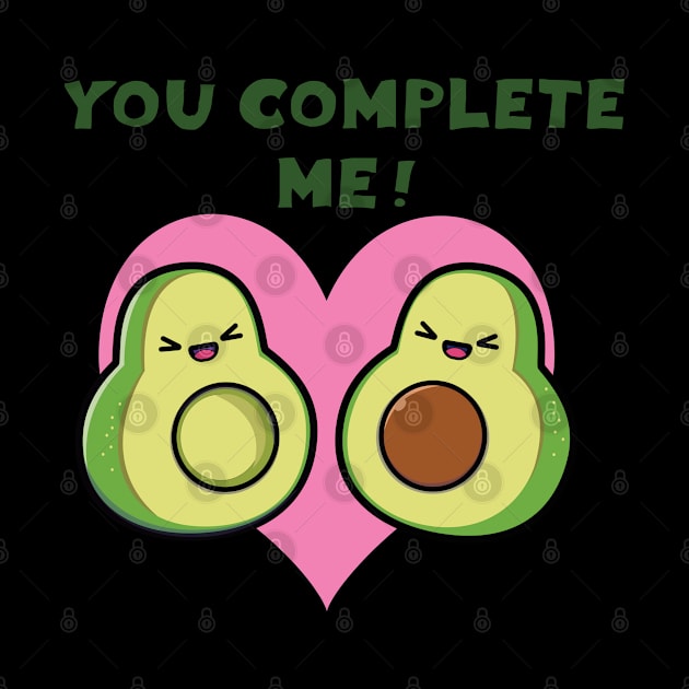 Complete Me Kawaii Avocado Hearts Valentines Day by CrissWild