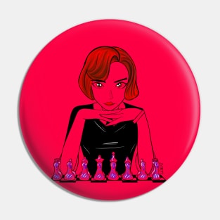 beth harmon the queen in gambit chess player ecopop art Pin