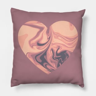 Melted Sunset Abstract Artwork Heart Pillow