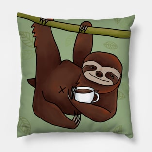Sloth with coffee Pillow