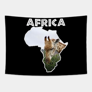 African Wildlife Continent Giraffe Thorn Tree Tapestry