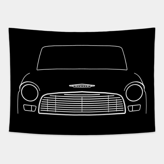 Humber Hawk classic car outline graphic (white) Tapestry by soitwouldseem