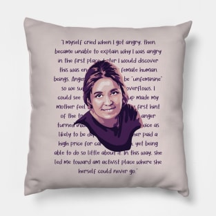 Gloria Steinem Portrait and Quote Pillow