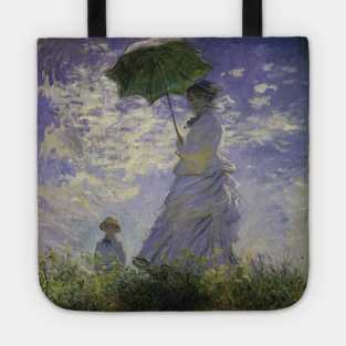 Woman with a Parasol by Claude Monet Tote