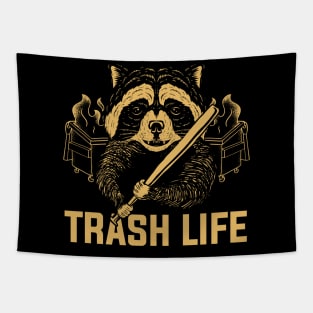 Raccoon Trash Life Tapestry