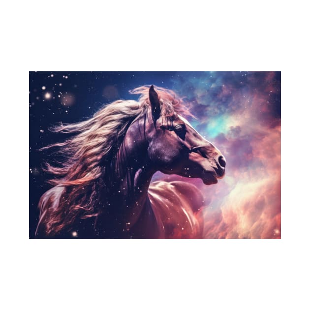 Horse Wild Animal Majestic Wilderness Surrealist by Cubebox