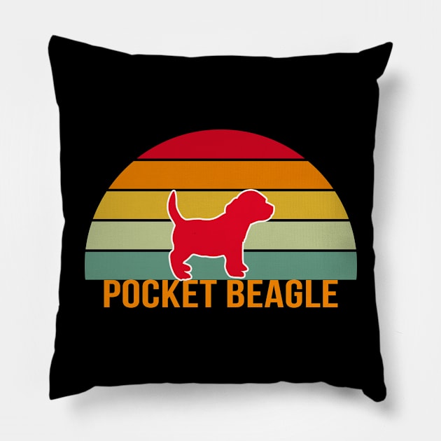 Pocket Beagle Vintage Silhouette Pillow by khoula252018