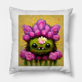 Cute flower plant monster Pillow