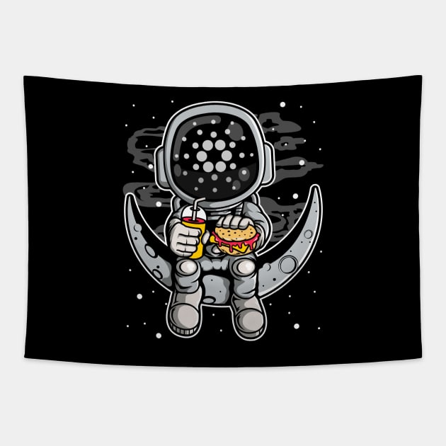 Astronaut Fastfood Cardano Crypto ADA Coin To The Moon Token Cryptocurrency Wallet Cardano HODL Birthday Gift For Men Women Kids Tapestry by Thingking About