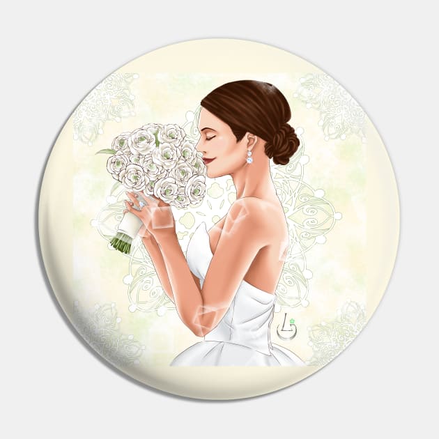 Lea Michele Marriage Portrait Pin by AudreyWagnerArt