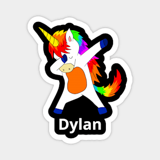 Dylan First Name Personalized Dabbing Unicorn Magnet