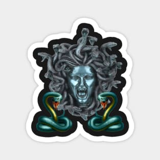 Blue Snake Medusa Gorgon Magnet