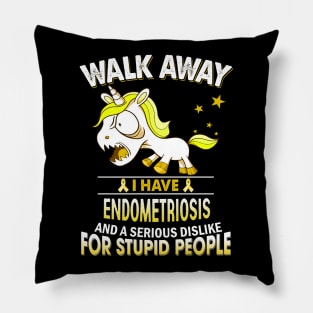 funny endometriosis grumpy unicorn warrior Pillow