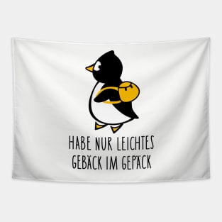 Funny penguin with backpack Tapestry