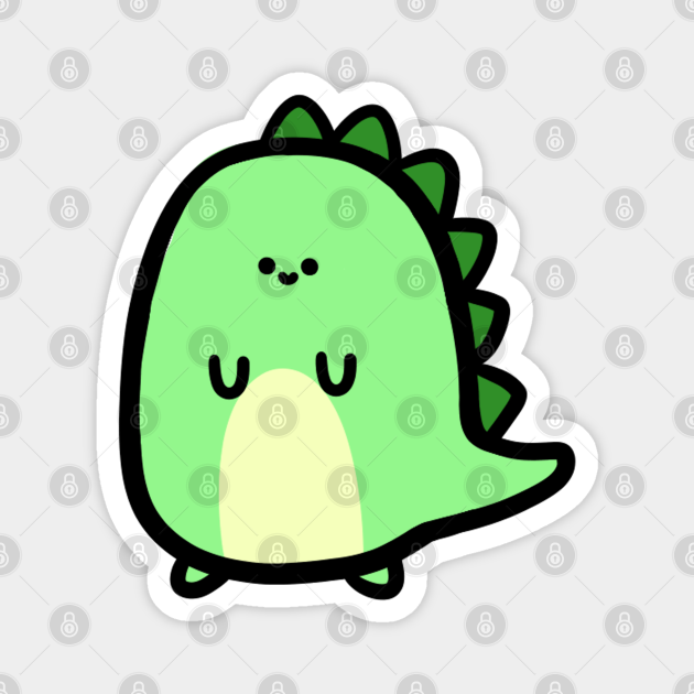 Cute Little Green Dino - Dinosaur - Magnet | TeePublic