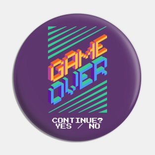 Game Over Retro Gaming Pin