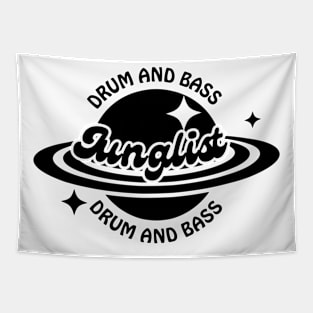 JUNGLIST  - Y2K Ringed Planet (Black) Tapestry