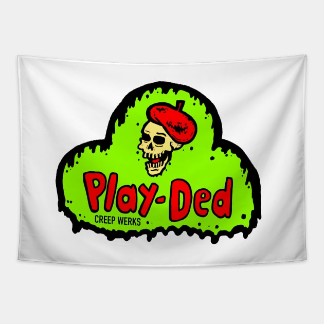 Play-Ded play-doh skull toy parody Tapestry by maroonbeard