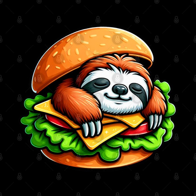 Sloth is Sleeping inside a Hamburger by Plushism