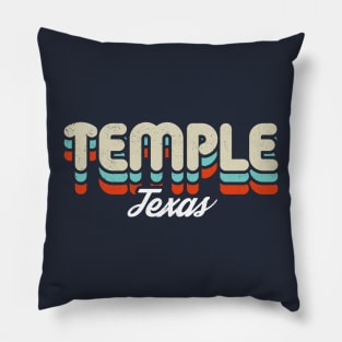 Retro Temple Texas Pillow