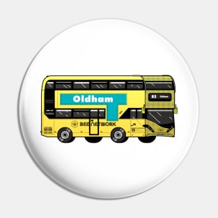 Oldham Transport for Greater Manchester (TfGM) Bee Network yellow bus Pin