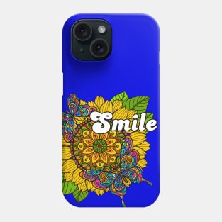 Smile Hippy Sunflower and Butterfly Design Phone Case