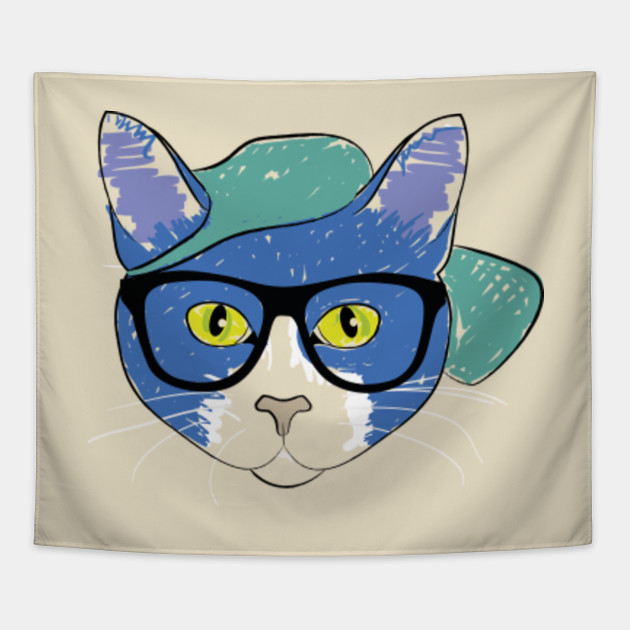 Rapper Cat Drawing Cat Drawing Tapestry Teepublic Au
