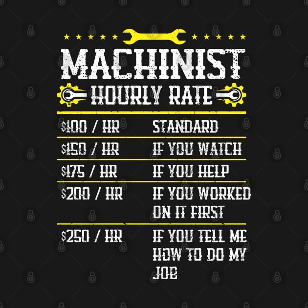 Machining CNC Machinist Hourly Rate by IngeniousMerch