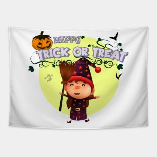 Cute cartoon Happy Halloween.Trick or Treat. Tapestry